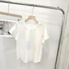 Estilo Nuevo de Verano para Hombres y Mujeres, Estilo de Pareja, Cuello Redondo, Color Sólido, Camiseta Jelly de Lyocell 12591