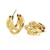 Estilo Europeo y Americano Transfronterizo Nuevos Pendientes de Aro Grueso Simples Pendientes de Aro Grueso Dorados Pendientes de Moda Personalizados para Mujer