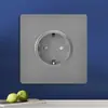 Tomada de Parede Cinza Versão Hong Kong e Austrália Tomada Estilo Britânico 13A com Painel de Interruptores de Carregamento Tipo-C+USB para Exportação