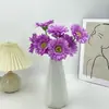 Envío Directo de Fábrica de Flores Artificiales Premium Transfronterizas, Ramo de Crisantemos de Seis Cabezas para Jardín, Mesa, Boda, Decoración de Hotel