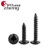 Tornillos Autorroscantes de Cabeza Plana Grande de Acero Inoxidable 304 Negro M3M4M5M6 Tornillos Autorroscantes de Cabeza de Paraguas Cruzada Recubiertos de Zinc Negro Ta