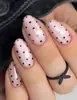 Uñas Portátiles Transfronterizas Lunares Ojo de Gato Temperamento de Alta Clase Manicura de Chica Uñas Postizas 30 Piezas Producto Terminado Venta al por Mayor Estilo Lujo Ligero