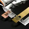 Marcador oco de corrosão de material de latão personalizado, memorial de viagem, promoção de publicidade de escritório de aprendizagem, personalização de marcador de metal