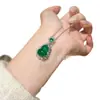 Colar Verde Imperial, Colar de Cabacinha Estilo Chinês, Calcedônia Natural Totalmente Verde, Comparável a Pingente de Colar de Ágata Verde Jade
