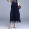 Saia Plissada Versátil de Malha A-line Slimming de Cintura Alta Longa Outono/Inverno 2026