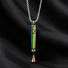 Collar de respiración con moneda de acero de titanio transfronterizo, collar con colgante de atención plena, simple ayuda para aliviar el estrés y dejar de fumar, colgante de aromaterapia