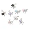 Nuevo Estilo Colgante de Ballesta Estrella de Cinco Puntas Incrustada de Diamantes Charm de Aleación Brillante con Agujero Grande Accesorios para Bolsas de Bolígrafos con Cuentas