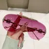 Óculos de Sol Rojia Sem Aro para Homens, Estilo Europeu e Americano Escolhas de Influenciadores Ins, Óculos de Sol Sapo de Peça Única com Armação Grande Personalizados para Mulheres, Modernos