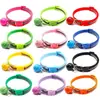 Collar de tela para mascotas de 1,0 cm, reflectante nocturno, anillo para perro, collar lindo para gato, campana grande, accesorios de tracción anti-pérdida
