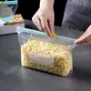 Bolsa de conservación de alimentos frescos, bolsa sellada, gruesa, de grado alimenticio para el hogar, para refrigerador, congelación, bolsa de plástico especial con cierre de cinta y sellado.