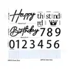Banner de Adesivo de Parede com Letras de Feltro Feliz Aniversário com Números 0-9 para Decoração de Arco de Fundo de Festa de Aniversário