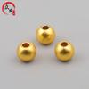 Cuentas Sólidas Brillantes de Retención de Color Alto Chapadas en Oro de Cobre Puro de 18K Transferencia Cuentas Pequeñas de Oro Cuentas Espaciadoras para Joyería DIY Hechas a Mano