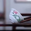 Juego de té Kung fu cerámica pintado a mano taza pequeña años 90 viejo Chaozhou color azul Taza Kung Fu taza para sorber té