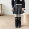 Zapatos y calcetines para niñas, calcetines de estilo coreano a cuadros con lazo para primavera y otoño, calentadores de pantorrilla lindos para otoño e invierno para niñas
