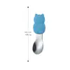 Cuchara de Mango Corto de Acero Inoxidable Cuchara para Bebé Aprendiendo a Comer Vajilla para Bebé Juego de Tenedor y Cuchara para Suplemento Alimenticio