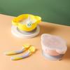 Plato con Ventosa para Bebé Set de Platos de Viaje con Tapa Plato para Alimentar al Bebé Plato con Ventosa para Comida Complementaria Infantil Plato de Entrenamiento para Aprender a Comer