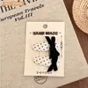 Pinzas para el pelo de tela en blanco y negro estilo coreano, pasadores simples retro para niña, pinzas versátiles de encaje a cuadros para flequillo, accesorios para el cabello al por mayor