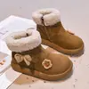 Botas de Nieve para Niñas Invierno Más Terciopelo Engrosadas Cálidas Botas de Algodón Suela Suave Antideslizantes Botas Cortas Dulces Versátiles para Niños Botas de Algodón