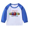 2023 Nuevo Transfronterizo Primavera y Otoño Camiseta Infantil Cuello Redondo Dibujos Animados Manga Larga Top Camiseta Base Niños y Niñas Bebé Algodón Camiseta