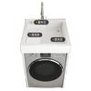 Gabinete de Lavandería para Balcón de Apartamento Pequeño con Máquina Integrada y Lavabo de Encimera, Gabinete de Lavadora de Tambor con Tabla de Lavar, Gabinete de Baño