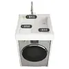 Armario compacto para lavandería de balcón con fregadero integrado, armario para lavadora de carga superior con tabla de lavar, mueble de baño