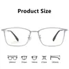 Armazón Sencillo de Gafas para Miopía de Hombre 69998CN Ultraligero Titanio Puro Alambre Plateado Armazón Cuadrado para Cara Grande con Lentes