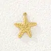 [Serie Oceánica] Exquisitos Colgantes de Acero de Titanio de Caracola, Estrella de Mar, Caballito de Mar, Langosta y Peces Pequeños Accesorios para Collares DIY