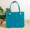 Nova Bolsa de Praia Lisa Moda Bolsa de Mão de Borracha Bolsa de Armazenamento Portátil para Praia Barco Compras