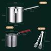 Freidora de acero inoxidable para el hogar, mini sartén de doble propósito para freír y escurrir, sartén pequeña profunda especial para freír papas fritas de cocina, venta al por mayor