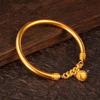 Pulsera de Campana del Palacio Antiguo Seiko Dorado Vietnamita para Mujer Pulsera Artística Retro Latón Chapado en Oro Joyería Antigua