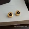 Pendientes de Piedra Ojo de Tigre de Lujo Nicho, Pendientes Geométricos Estilo Retro Maillard, Pendientes de Moda y Gama Alta