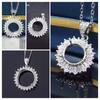 Colgante de Diamante con Forma de Girasol Estilo Princesa Diana, Chapado en Plata 925 Redonda, Montura de Colgante de Moissanita de Corte Huevo 10 13 14