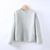 Otoño e Invierno Nuevo Estilo Coreano Sencillo Suéter de Cuello Redondo Adelgazante Cachemira Cepillada Top de Punto Blusa Elegante