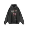 Sudadera de moda americana callejera vintage retro de cuello redondo con estampado directo para hombre y mujer, capa base lavada de manga larga
