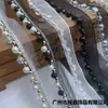 Nuevas Cuentas de Cristal Blancas y Negras de 5 mm Gasa con Cuentas Hecha a Mano con Encaje de Perlas de Imitación Accesorios Decorativos de Encaje para Ropa DIY