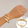 Pulsera Abierta de Metal Brillante Espejo con Forma de Gota de Agua Grande Exagerada Estilo Cool Ins Joyería de Mano Joyería Transfronteriza Europea y Americana Venta al por Mayor