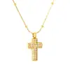 Collar de Joyería Estilo Europeo y Americano para Mujer, Zircón Cruz, Colgante de Diseño Minimalista de Nicho de Alta Gama, Cadena para Clavícula, Artículo Popular Transfronterizo