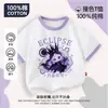 Linda Camiseta de Verano de Manga Corta para Niñas, Princesa Diosa de la Luna Eclipse Lunar, Nueva Moda de Algodón Puro Raglán Manga Media 7