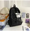 Mochila de Veludo Estilo Japonês Fresca para Estudantes Femininas, Estampa de Desenho Animado Fofa, Grande Capacidade, Leve, Resistente ao Desgaste, Bolsa Escolar Casual