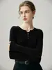 Otoño/Invierno 2026 Nuevo Suéter de Cachemira Cuello Redondo Manga Larga Botones Color Sólido Corte Delgado Favorecedor Top Base