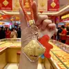 Llavero de Mazu Chapado en Oro de 999, Cadena para Teléfono, Cadena para Teléfono de Regalo de la Atracción Turística de la Isla de Meizhou, Colgante para Coche, Protección Divina para la Seguridad