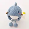 Touca de Bebê Outono e Inverno Touca de Pelúcia para Bebê Menino Fofa Super Fofa Touca com Proteção para Orelhas Outono e Inverno Quente à Prova de Vento Touca de Puxar