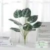 Viajero de hoja plátano palma Areca hoja de tortuga plástico planta verde pequeña con hierba manojo único flor artificial planta en maceta decoración paisajismo