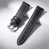 Pulseira de couro Crazy Horse de liberação rápida couro genuíno lisa Universal vendas diretas de fábrica com interruptor orelha crua borda cortada pulseira de relógio interna