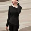 2026 Nova Camisa Base de Tricô com Design Irregular e Manga Longa Macia para Mulheres, Top Interno Emagrecedor para Primavera e Outono