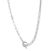 Colar com Fecho de Imã Europeu e Americano Design Minimalista Corrente Emendada Inovadora Colar com Strass Atacado