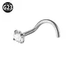 Clavo Básico para Nariz de Titanio G23 Transfronterizo Aro para Nariz Redondo en Forma de L Zirconio Perforación Corporal Decoración del Tabique Nasal Recto en Forma de S de Cinco Estrellas