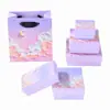 Caja de Joyería Pintura al Óleo Tridimensional, Caja de Joyería Morada Fresca y Romántica, Caja de Regalo para Pulsera y Collar, Caja de Regalo para Anillo y Pendientes