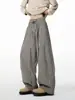Pantalones casuales de pierna ancha a rayas estilo retro americano para mujer y hombre, nuevo estilo otoño 2026, estilo perezoso, pantalones rectos fluidos hasta el suelo