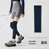 Calcetines Deportivos de Compresión de Algodón de Color Sólido Hasta la Rodilla Extendido Mangas de Compresión Segmentada Malla Transpirable Rodilleras Moldeadoras para Pilates Running